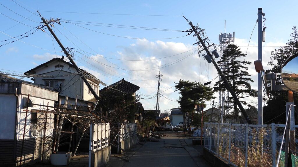 能登半島地震 珠洲市の電柱